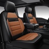 image:imageCAR PASS Memory Foam Seat Covers Front Airy Cool Mesh Thick Car Seat Covers Leather Car Seat Covers Front Seats Airbag Compatible Universal Automotive Comfort for Most Cars Trucks SUV Blackbrown black