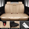 image:imageCAR PASS Nappa Leather Seat Covers Universal FIT Piping Leather Car Seat Covers Full Set for CarsSUVTruck 3D Foam Waterproof Luxury Seat Covers 5 Seats Comfort Durable Airbag Compatible Black RedBeige