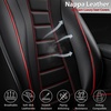 image:imageCAR PASS Nappa Leather Seat Covers Universal FIT Piping Leather Car Seat Covers Full Set for CarsSUVTruck 3D Foam Waterproof Luxury Seat Covers 5 Seats Comfort Durable Airbag Compatible Black RedBlack Red Line