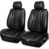 image:imageCAR PASS Nappa Leather Seat Covers Universal FIT Piping Leather Car Seat Covers Full Set for CarsSUVTruck 3D Foam Waterproof Luxury Seat Covers 5 Seats Comfort Durable Airbag Compatible Black RedBlack Grey