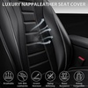 image:imageCAR PASS Nappa Leather Seat Covers Universal FIT Piping Leather Car Seat Covers Full Set for CarsSUVTruck 3D Foam Waterproof Luxury Seat Covers 5 Seats Comfort Durable Airbag Compatible Black RedBlack