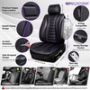 image:imageCAR PASS Nappa Leather Seat Covers Universal FIT Piping Leather Car Seat Covers Full Set for CarsSUVTruck 3D Foam Waterproof Luxury Seat Covers 5 Seats Comfort Durable Airbag Compatible Black RedBlack Purple