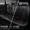 image:imageCAR PASS Nappa Leather Seat Covers Universal FIT Piping Leather Car Seat Covers Full Set for CarsSUVTruck 3D Foam Waterproof Luxury Seat Covers 5 Seats Comfort Durable Airbag Compatible Black RedBlackHP