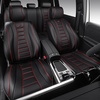 image:imageCAR PASS Nappa Leather Seat Covers Universal FIT Piping Leather Car Seat Covers Full Set for CarsSUVTruck 3D Foam Waterproof Luxury Seat Covers 5 Seats Comfort Durable Airbag Compatible Black RedBlack Red