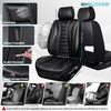 image:imageCAR PASS Nappa Leather Seat Covers Universal FIT Piping Leather Car Seat Covers Full Set for CarsSUVTruck 3D Foam Waterproof Luxury Seat Covers 5 Seats Comfort Durable Airbag Compatible Black RedBlack
