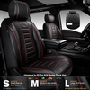 image:imageCAR PASS Nappa Leather Seat Covers Universal FIT Piping Leather Car Seat Covers Full Set for CarsSUVTruck 3D Foam Waterproof Luxury Seat Covers 5 Seats Comfort Durable Airbag Compatible Black RedBlack Red