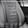 image:imageCAR PASS Nappa Leather Seat Covers Universal FIT Piping Leather Car Seat Covers Full Set for CarsSUVTruck 3D Foam Waterproof Luxury Seat Covers 5 Seats Comfort Durable Airbag Compatible Black RedGray