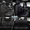 image:imageCAR PASS Nappa Leather Seat Covers Universal FIT Piping Leather Car Seat Covers Full Set for CarsSUVTruck 3D Foam Waterproof Luxury Seat Covers 5 Seats Comfort Durable Airbag Compatible Black RedBlack Purple