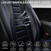 image:imageCAR PASS Nappa Leather Seat Covers Universal FIT Piping Leather Car Seat Covers Full Set for CarsSUVTruck 3D Foam Waterproof Luxury Seat Covers 5 Seats Comfort Durable Airbag Compatible Black RedBlack Blue