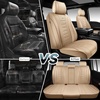 image:imageCAR PASS Nappa Leather Seat Covers Universal FIT Piping Leather Car Seat Covers Full Set for CarsSUVTruck 3D Foam Waterproof Luxury Seat Covers 5 Seats Comfort Durable Airbag Compatible Black RedBeige