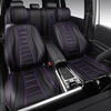 image:imageCAR PASS Nappa Leather Seat Covers Universal FIT Piping Leather Car Seat Covers Full Set for CarsSUVTruck 3D Foam Waterproof Luxury Seat Covers 5 Seats Comfort Durable Airbag Compatible Black RedBlack Purple