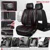 image:imageCAR PASS Nappa Leather Seat Covers Universal FIT Piping Leather Car Seat Covers Full Set for CarsSUVTruck 3D Foam Waterproof Luxury Seat Covers 5 Seats Comfort Durable Airbag Compatible Black RedBlack Red