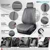 image:imageCAR PASS Nappa Leather Seat Covers Universal FIT Piping Leather Car Seat Covers Full Set for CarsSUVTruck 3D Foam Waterproof Luxury Seat Covers 5 Seats Comfort Durable Airbag Compatible Black RedGray