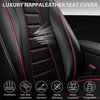 image:imageCAR PASS Nappa Leather Seat Covers Universal FIT Piping Leather Car Seat Covers Full Set for CarsSUVTruck 3D Foam Waterproof Luxury Seat Covers 5 Seats Comfort Durable Airbag Compatible Black RedBlack Red