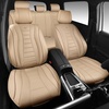 image:imageCAR PASS Nappa Leather Seat Covers Universal FIT Piping Leather Car Seat Covers Full Set for CarsSUVTruck 3D Foam Waterproof Luxury Seat Covers 5 Seats Comfort Durable Airbag Compatible Black RedBeige