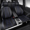 image:imageCAR PASS Nappa Leather Seat Covers Universal FIT Piping Leather Car Seat Covers Full Set for CarsSUVTruck 3D Foam Waterproof Luxury Seat Covers 5 Seats Comfort Durable Airbag Compatible Black RedBlack Blue