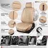 image:imageCAR PASS Nappa Leather Seat Covers Universal FIT Piping Leather Car Seat Covers Full Set for CarsSUVTruck 3D Foam Waterproof Luxury Seat Covers 5 Seats Comfort Durable Airbag Compatible Black RedBeige