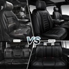 image:imageCAR PASS Nappa Leather Seat Covers Universal FIT Piping Leather Car Seat Covers Full Set for CarsSUVTruck 3D Foam Waterproof Luxury Seat Covers 5 Seats Comfort Durable Airbag Compatible Black RedBlack