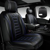 image:imageCAR PASS Nappa Leather Seat Covers Universal FIT Piping Leather Car Seat Covers Full Set for CarsSUVTruck 3D Foam Waterproof Luxury Seat Covers 5 Seats Comfort Durable Airbag Compatible Black RedBlack Blue