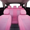 image:imageCAR PASS Pink Leather Seat Cover Automotive Breathable Universal Car Seat Cover Set PackageSuper 5mm Sponge InsideAirbag Compatible Interior Cover Cute for Women Car Truck Van All PinkPink
