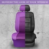 image:imageCAR PASS Pink Leather Seat Cover Automotive Breathable Universal Car Seat Cover Set PackageSuper 5mm Sponge InsideAirbag Compatible Interior Cover Cute for Women Car Truck Van All PinkPurple