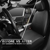image:imageCAR PASS Pink Leather Seat Cover Automotive Breathable Universal Car Seat Cover Set PackageSuper 5mm Sponge InsideAirbag Compatible Interior Cover Cute for Women Car Truck Van All PinkSolid Black