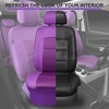 image:imageCAR PASS Pink Leather Seat Cover Automotive Breathable Universal Car Seat Cover Set PackageSuper 5mm Sponge InsideAirbag Compatible Interior Cover Cute for Women Car Truck Van All PinkPurple