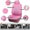 image:imageCAR PASS Pink Leather Seat Cover Automotive Breathable Universal Car Seat Cover Set PackageSuper 5mm Sponge InsideAirbag Compatible Interior Cover Cute for Women Car Truck Van All PinkPink