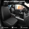 image:imageCAR PASS Pink Leather Seat Cover Automotive Breathable Universal Car Seat Cover Set PackageSuper 5mm Sponge InsideAirbag Compatible Interior Cover Cute for Women Car Truck Van All PinkSolid Black