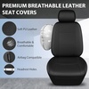 image:imageCAR PASS Pink Leather Seat Cover Automotive Breathable Universal Car Seat Cover Set PackageSuper 5mm Sponge InsideAirbag Compatible Interior Cover Cute for Women Car Truck Van All PinkSolid Black