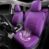 image:imageCAR PASS Pink Leather Seat Cover Automotive Breathable Universal Car Seat Cover Set PackageSuper 5mm Sponge InsideAirbag Compatible Interior Cover Cute for Women Car Truck Van All PinkPurple