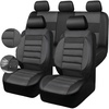 image:imageCAR PASS 3D Foam Leather Car Seat Covers Two Front Seats only Air Cool Mesh Thick Seat Covers All Weather Car Seat Cover Comfort amp Protection for TruckSUVSedanVan Airbag Compatible BlackBlack Charcoal