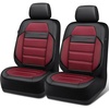 image:imageCAR PASS Memory Foam Seat Covers Front Airy Cool Mesh Thick Car Seat Covers Leather Car Seat Covers Front Seats Airbag Compatible Universal Automotive Comfort for Most Cars Trucks SUV BlackBurgundy