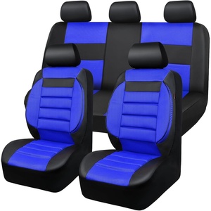 image:imageCAR PASS 3D Foam Leather Car Seat Covers Two Front Seats only Air Cool Mesh Thick Seat Covers All Weather Car Seat Cover Comfort amp Protection for TruckSUVSedanVan Airbag Compatible BlackBlack and Blue