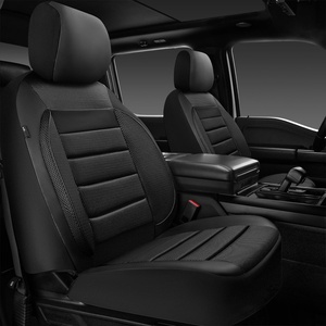 image:imageCAR PASS 3D Foam Leather Car Seat Covers Two Front Seats only Air Cool Mesh Thick Seat Covers All Weather Car Seat Cover Comfort amp Protection for TruckSUVSedanVan Airbag Compatible BlackBlack Front