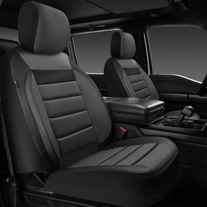image:imageCAR PASS 3D Foam Leather Car Seat Covers Two Front Seats only Air Cool Mesh Thick Seat Covers All Weather Car Seat Cover Comfort amp Protection for TruckSUVSedanVan Airbag Compatible BlackBlack Charcoal Front