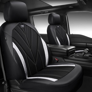image:imageCAR PASS Airy Cool Momery Foam Seat Covers Leather Mesh Thick Car Seat Covers Front Seats 2 Universal FIT for CarsSUVTrucks ComfortDurableBreath Airbag Compatible All BlackBling Silver Glitter