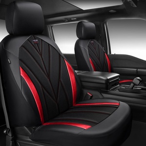 image:imageCAR PASS Airy Cool Momery Foam Seat Covers Leather Mesh Thick Car Seat Covers Front Seats 2 Universal FIT for CarsSUVTrucks ComfortDurableBreath Airbag Compatible All BlackBlackRed