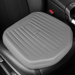 image:imageCAR PASS Leather Car Seat Cushion Comfortable Memory Foam Seat Cushions for Driving Waterproof Adult Booster Seat Cushion for Cars Truck Driver Automotive SUV Office Chair Handheld 3 Inches BlackGray