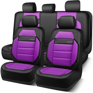 image:imageCAR PASS Memory Foam Seat Covers Front Airy Cool Mesh Thick Car Seat Covers Leather Car Seat Covers Front Seats Airbag Compatible Universal Automotive Comfort for Most Cars Trucks SUV Blackpurple