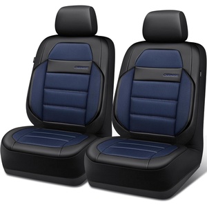 image:imageCAR PASS Memory Foam Seat Covers Front Airy Cool Mesh Thick Car Seat Covers Leather Car Seat Covers Front Seats Airbag Compatible Universal Automotive Comfort for Most Cars Trucks SUV Blackbalck and blue