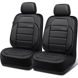 image:imageCAR PASS Memory Foam Seat Covers Front Airy Cool Mesh Thick Car Seat Covers Leather Car Seat Covers Front Seats Airbag Compatible Universal Automotive Comfort for Most Cars Trucks SUV BlackCharcoal Gray