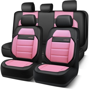 image:imageCAR PASS Memory Foam Seat Covers Front Airy Cool Mesh Thick Car Seat Covers Leather Car Seat Covers Front Seats Airbag Compatible Universal Automotive Comfort for Most Cars Trucks SUV Blackpink