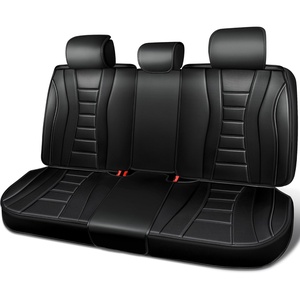 image:imageCAR PASS Nappa Leather Seat Covers Universal FIT Piping Leather Car Seat Covers Full Set for CarsSUVTruck 3D Foam Waterproof Luxury Seat Covers 5 Seats Comfort Durable Airbag Compatible Black RedBlackHP