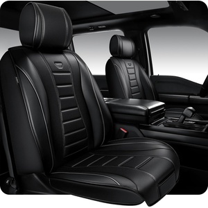 image:imageCAR PASS Nappa Leather Seat Covers Universal FIT Piping Leather Car Seat Covers Full Set for CarsSUVTruck 3D Foam Waterproof Luxury Seat Covers 5 Seats Comfort Durable Airbag Compatible Black RedBlack Grey