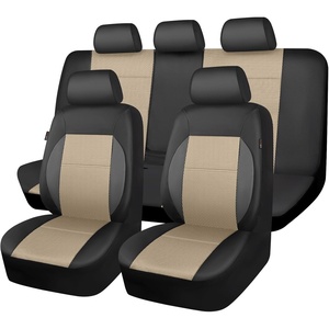 image:imageCAR PASS Pink Leather Seat Cover Automotive Breathable Universal Car Seat Cover Set PackageSuper 5mm Sponge InsideAirbag Compatible Interior Cover Cute for Women Car Truck Van All PinkBlack Beige