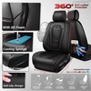 image:imageCAR PASS Nappa Leather Car Seat Covers Full Set Faux Leather Black  Luxury Nappa Leather360 Full ProtectionWater resistant3D Foam ComfortUniversal Fit for Most Cars SUV TruckScratch proof
