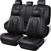 image:imageCAR PASS Nappa Leather Car Seat Covers Full Set Faux Leather Black  Luxury Nappa Leather360 Full ProtectionWater resistant3D Foam ComfortUniversal Fit for Most Cars SUV TruckScratch proof